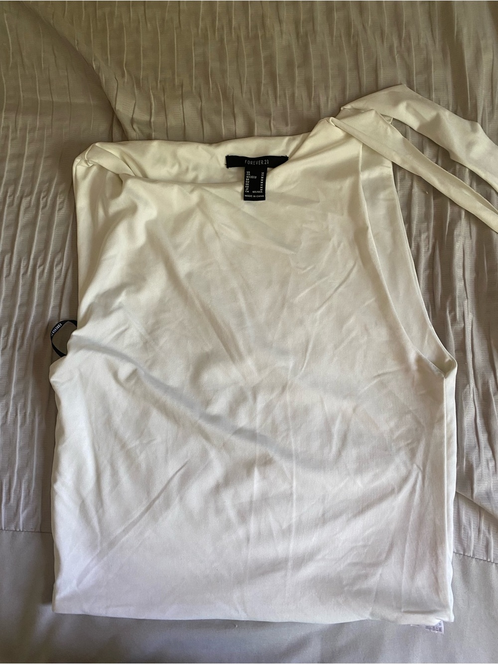 Forever 21 White One-Shoulder Tie Tank